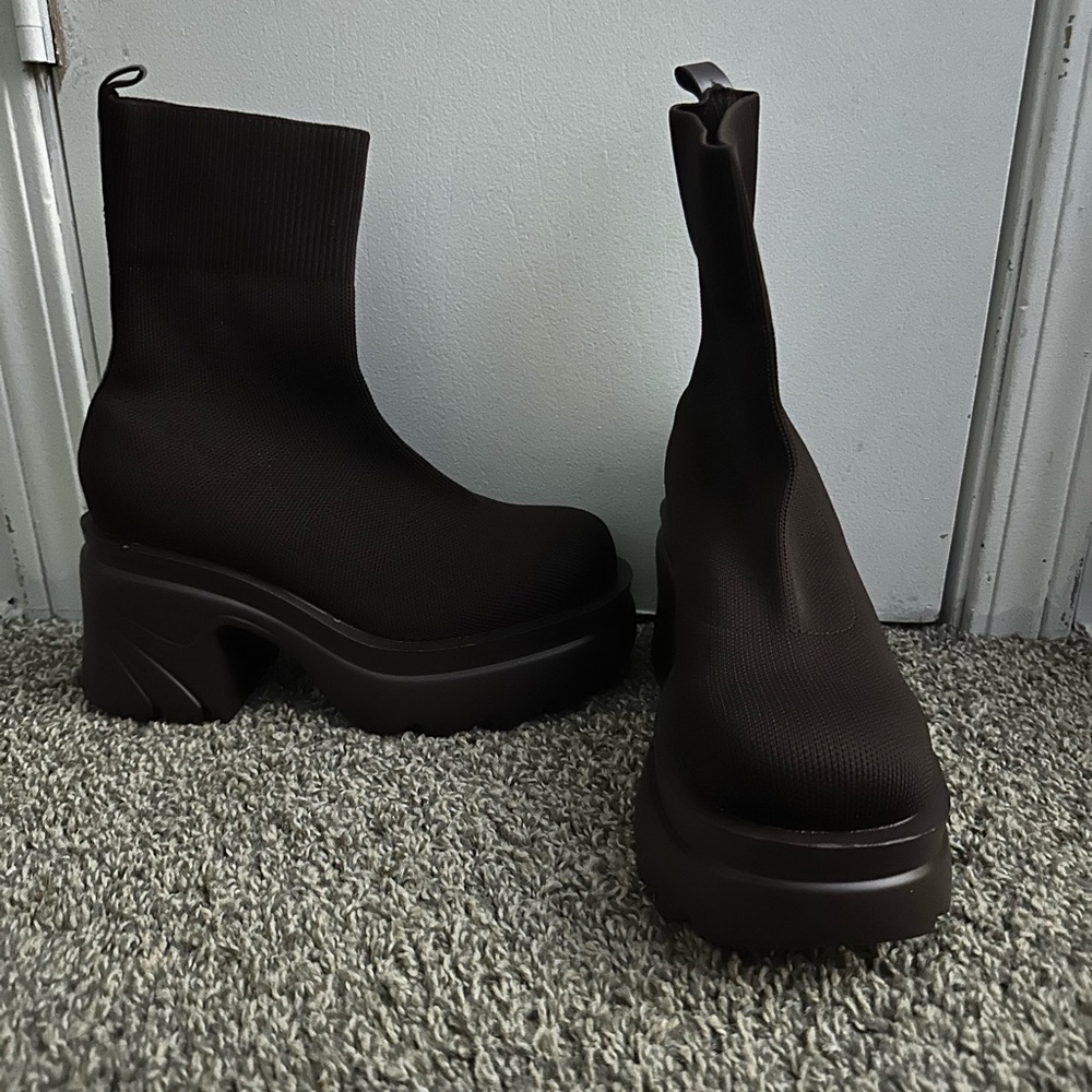 Women's Ego Chocolate Brown Chunky Ankle Boots